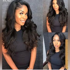 20” U-Part Body Wave Wig-100% Human Hair-Natural Black-Worn A Few Times💗💗